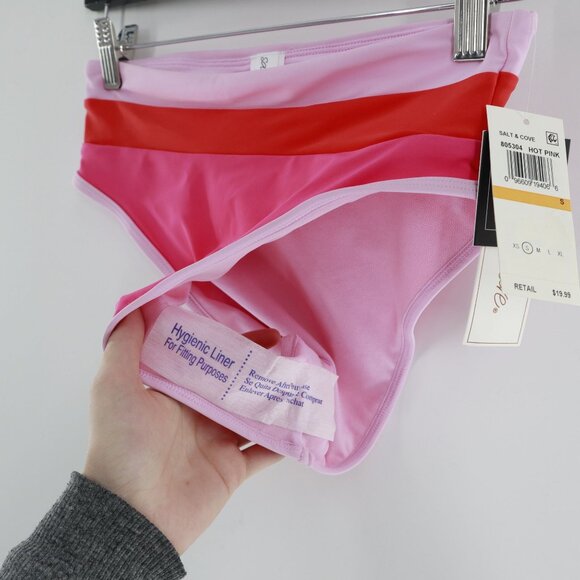 Salt + Cove Juniors High Waist Colorblock Swim Bottom Women S Pink Separates NWT - Picture 8 of 11